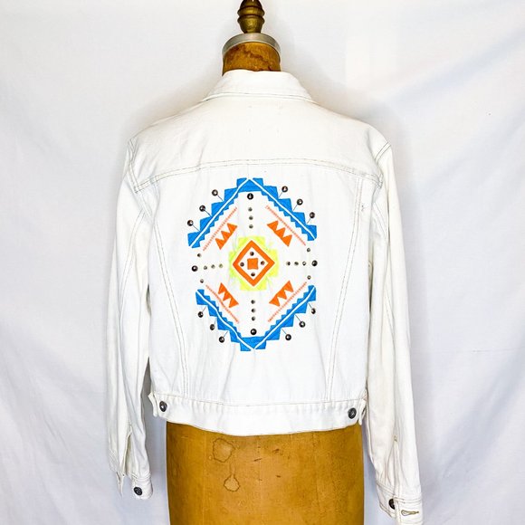 RARE Furst of A Kind Neon Embroidered Bleached Denim Jacket - Picture 6 of 6